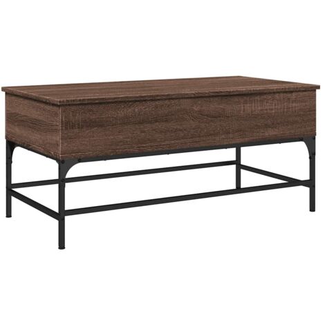 vidaXL Tavolino Rovere Marrone 100x50x45cm Legno Multistrato e Metallo