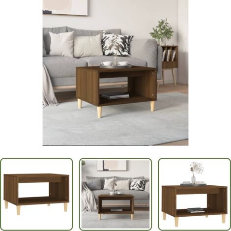 vidaXL Tavolino Rovere Marrone -  Tavolino da Salotto Rovere Marrone 60x50x40cm Legno Multistrato