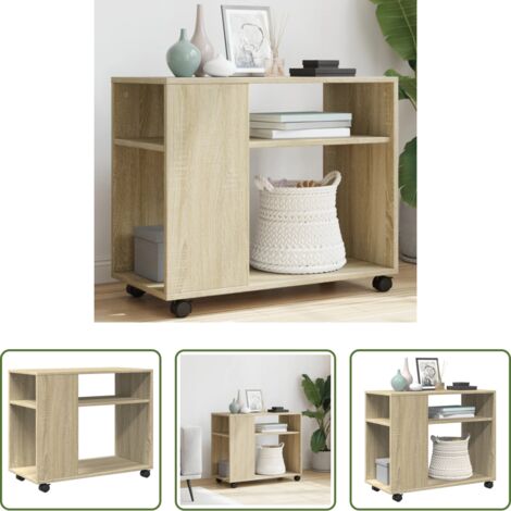 vidaXL Tavolino rovere sonoma -  Tavolino con Ruote Rovere Sonoma 70x35x60 cm in Truciolato