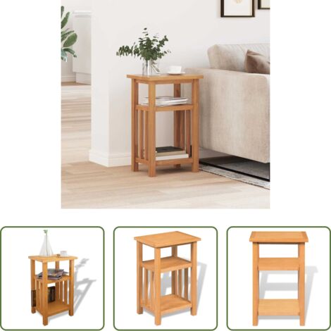 vidaXL Tavolino rustico -  Tavolino da Salotto con Ripiano 27x35x55 cm Massello di Rovere