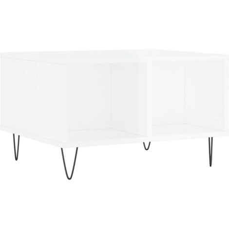 vidaXL Tavolino Salotto Bianco Lucido 60x50x36,5 cm Legno Multistrato