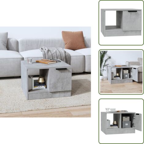 - vidaXL Tavolino Salotto Grigio Cemento 50x50x36 cm Legno Multistrato -