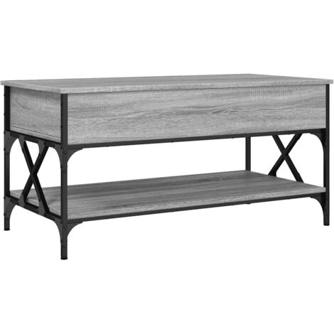 vidaXL Tavolino Salotto Grigio Sonoma 100x50x50 cm Multistrato Metallo