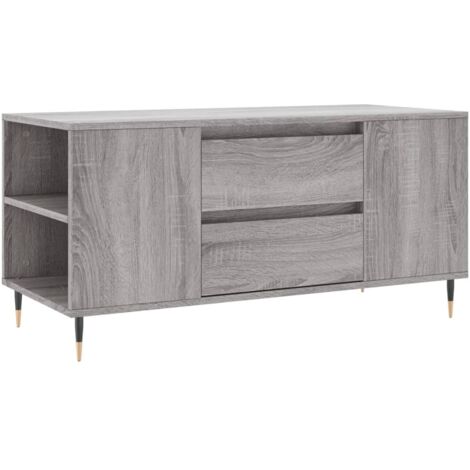 vidaXL Tavolino Salotto Grigio Sonoma 102x44,5x50 cm Legno Multistrato