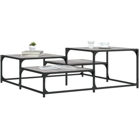 vidaXL Tavolino Salotto Grigio Sonoma 107x107x40 cm Legno Multistrato