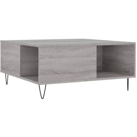 vidaXL Tavolino Salotto Grigio Sonoma 80x80x36,5 cm Legno Multistrato