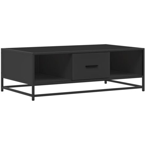 vidaXL Tavolino Salotto Nero 100x57x35 cm in Truciolato e Metallo