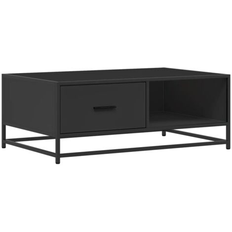vidaXL Tavolino Salotto Nero 90x57x35 cm in Truciolato e Metallo