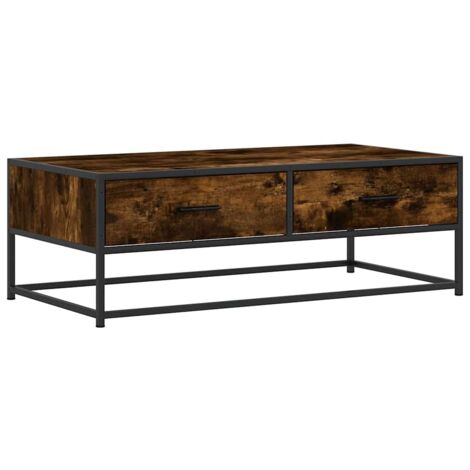 vidaXL Tavolino Salotto Rovere Fumo 100x50x35 cm Multistrato e Metallo