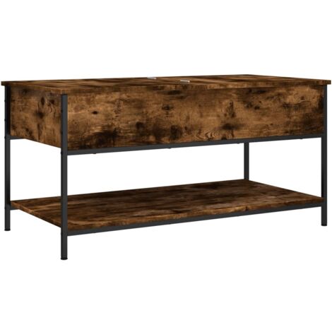 vidaXL Tavolino Salotto Rovere Fumo 100x50x50 cm Multistrato e Metallo