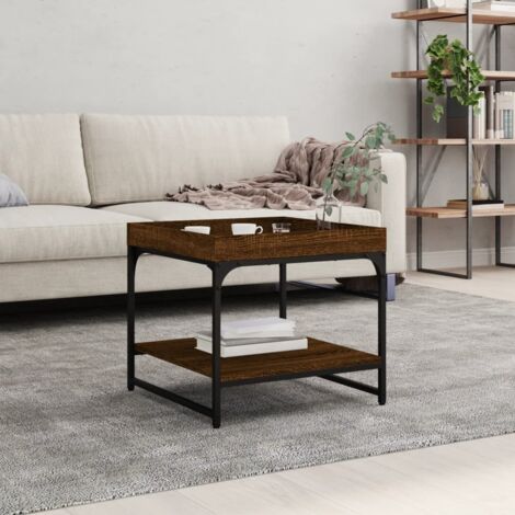 vidaXL Tavolino Salotto Rovere Marrone 49,5x49,5x45 Legno Multistrato