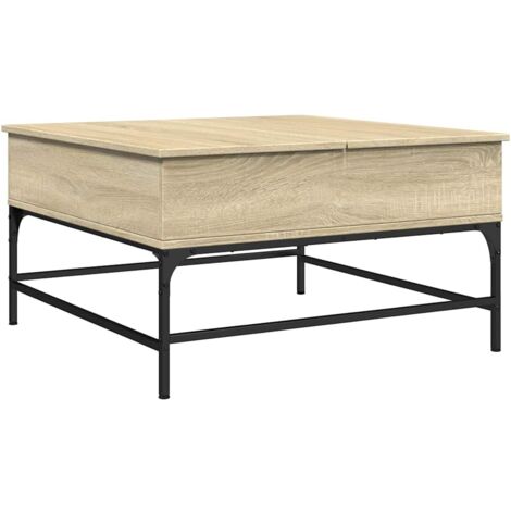 vidaXL Tavolino Salotto Rovere Sonoma 80x80x45 cm Multistrato Metallo