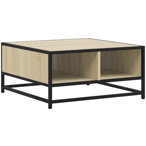 vidaXL Tavolino Salotto Sonoma 60,5x60,5x30 cm in Truciolato e Metallo