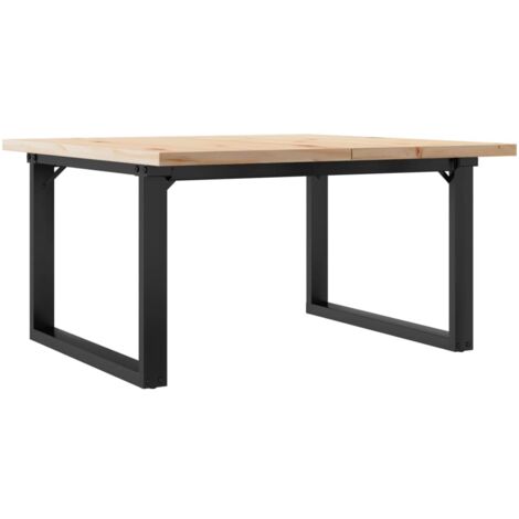 vidaXL Tavolino Salotto Telaio a O 90x90x45,5 cm Legno Pino e Acciaio