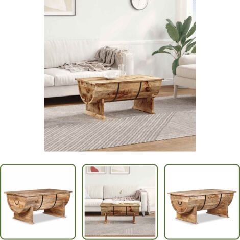 vidaXL Tavolino vintage -  Tavolino da Salotto in Legno Massello di Mango 88x50x40 cm