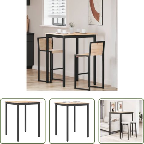 vidaXL Tavolo bar naturale -  Tavolo da bar Naturale 80 x 80 x 105 cm Pino massello