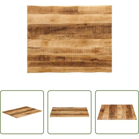 vidaXL Tavolo con bordi vivi -  Piano Tavolo Bordi Vivi 100x80x2,5 cm Legno di Mango Grezzo