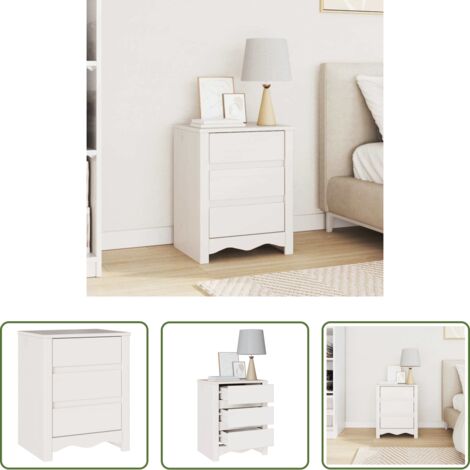 vidaXL Tavolo con cassetto -  Tavolino da salotto con cassetto Drammen Bianco 45 x 35 x 56 cm