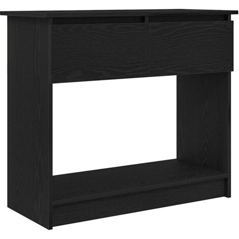 vidaXL Tavolo Consolle con Cassetti Nero 85,5x38,5x74,5 cm
