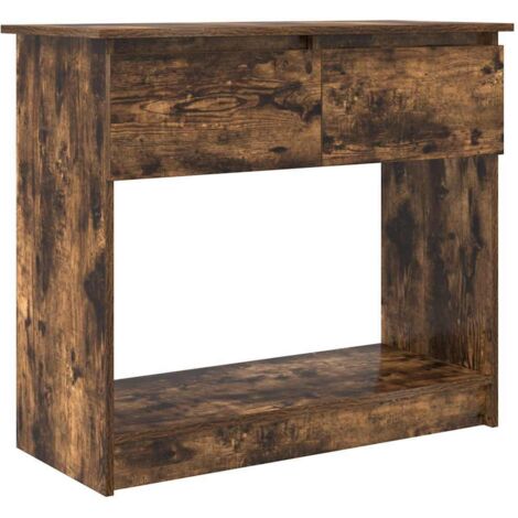 vidaXL Tavolo Consolle con Cassetti Rovere Fumo 85,5x38,5x74,5 cm