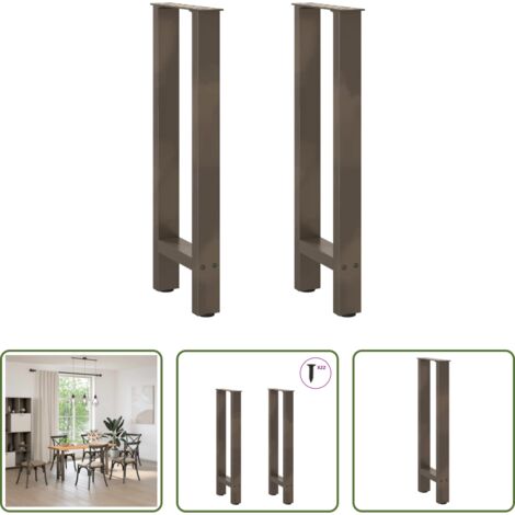 vidaXL Tavolo consolle -  Gambe per tavolo consolle in acciaio naturale 2 pz 38x(72-73) cm Acciaio