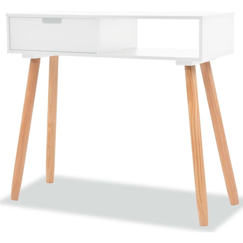 Vidaxl - Tavolo Consolle, Tavolo da ingresso in Legno di Pino Massello 80x30x72 cm Bianco