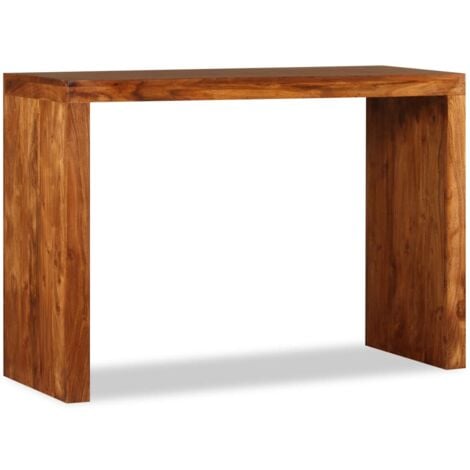 vidaXL Tavolo Consolle in Legno Massello Finitura Ambra 110x40x76 cm