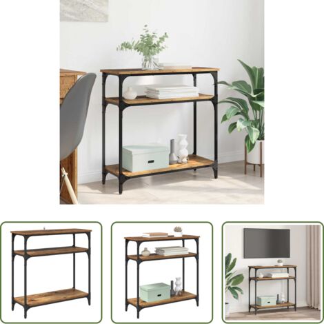 vidaXL Tavolo consolle in legno vecchio -  Tavolo consolle Legno vecchio 75 x 29 x 75 cm Legno multistrato