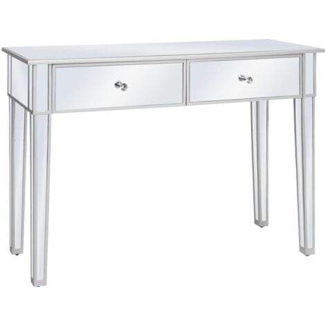 vidaXL Tavolo Consolle in MDF e Vetro Specchiato 106,5x38x76,5 cm