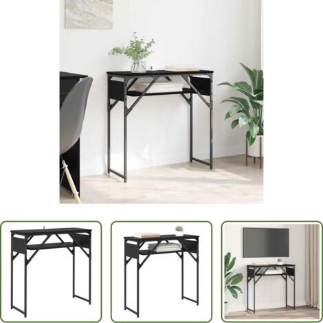 vidaXL Tavolo consolle moderno -  TavoloConsolle Rovere Nero 75x30x75cm Legno multistrato