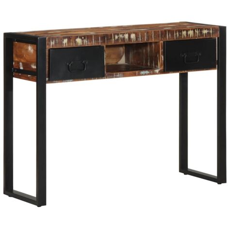 vidaXL Tavolo Consolle Multicolore 100x35x75cm Legno Massello Recupero