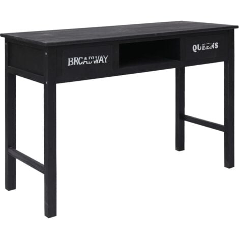 vidaXL Tavolo Consolle Nero 110x45x76 cm in Legno