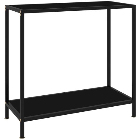 vidaXL Tavolo Consolle Nero 80x35x75 cm in Vetro Temperato
