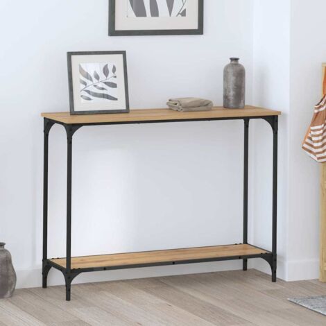 vidaXL Tavolo consolle rovere artigianale 101 x 30.5 x 75 cm