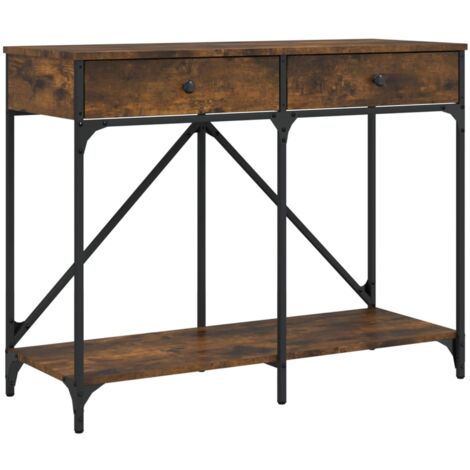 vidaXL Tavolo Consolle Rovere Fumo 100x39x78,5 cm in Legno Multistrato