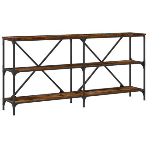vidaXL Tavolo Consolle Rovere Fumo 160x30x75cm Legno Multistrato Ferro