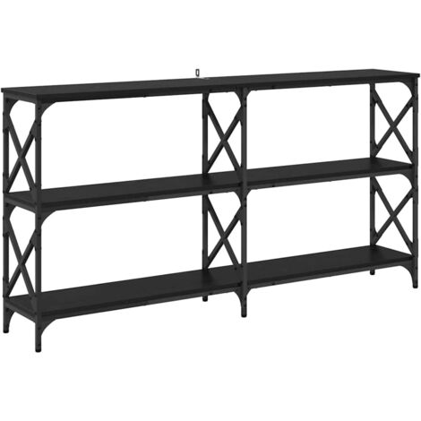 vidaXL Tavolo consolle Rovere Nero 156 x 28 x 80,5 cm