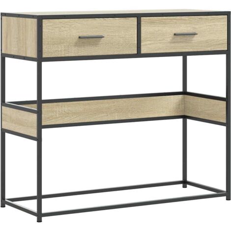 vidaXL Tavolo Consolle Rovere Sonoma 90x35x80 cm in Legno Multistrato