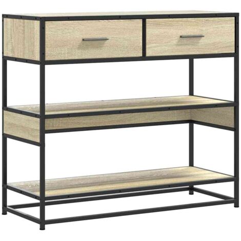 vidaXL Tavolo Consolle Rovere Sonoma 90x35x80 cm in Legno Multistrato