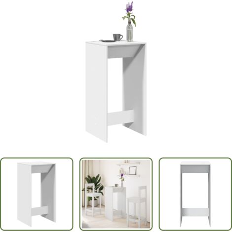 vidaXL Tavolo da bar bianco -  Tavolo da Bar Bianco 51x50x103,5 cm in Truciolato