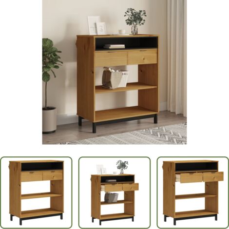 vidaXL Tavolo da bar con cassetti -  Tavolino da Bar FLAM 92x45x110 cm in Legno Massello di Pino