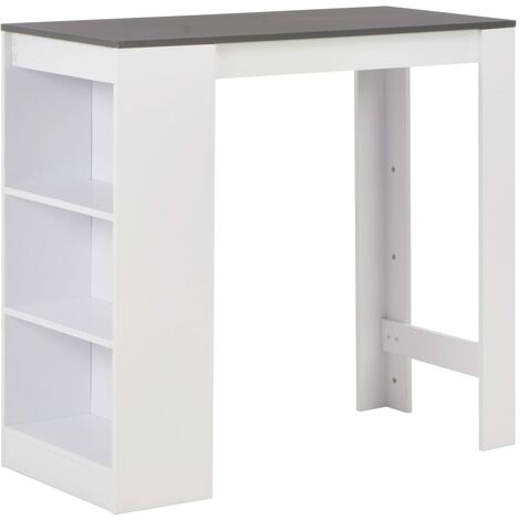 vidaXL Tavolo da Bar con Ripiano Bianco 110x50x103 cm