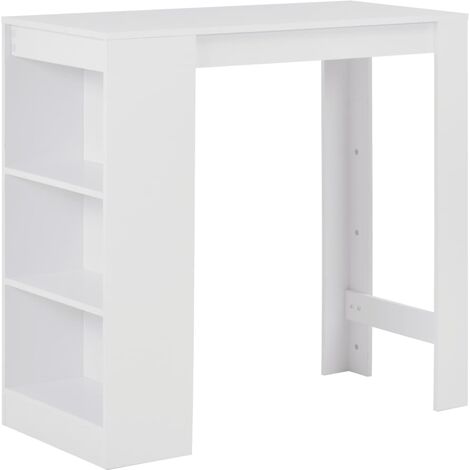 vidaXL Tavolo da Bar con Ripiano Bianco 110x50x103 cm