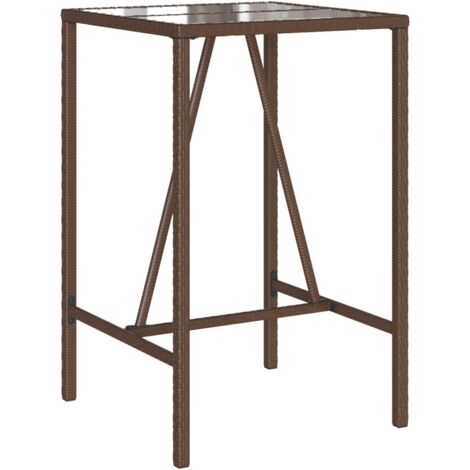 vidaXL Tavolo da Bar da Esterno Marrone 70x70x110 cm in Polyrattan
