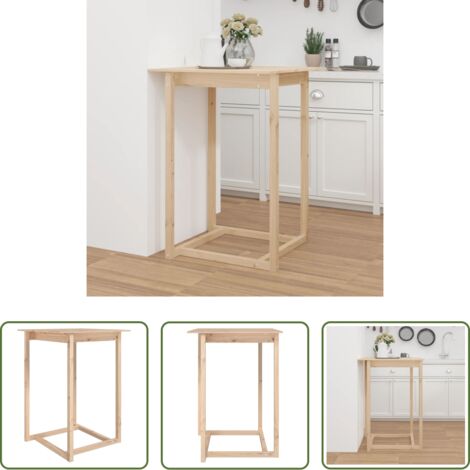 vidaXL Tavolo da bar in pino -  Tavolo da Bar 80x80x110 cm in Legno Massello di Pino
