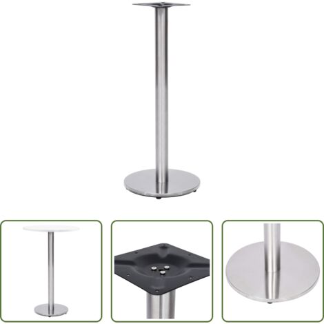 vidaXL Tavolo da bar industriale -  Gamba per Tavolino da Bar Argento Ø45x107 cm in Acciaio Inox