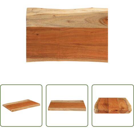 vidaXL Tavolo da bar -  Piano Tavolo 60x40x3,8 cm Rettangolare Legno Acacia Bordi Vivi