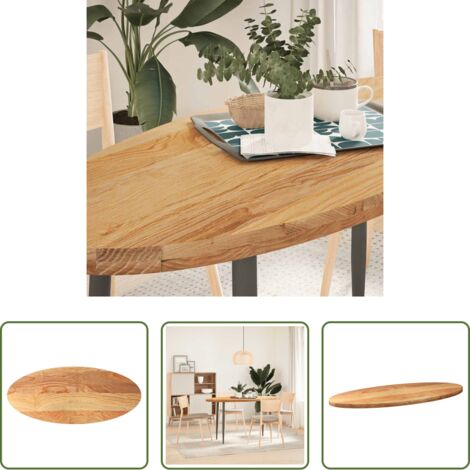 vidaXL Tavolo da bar -  Piano Tavolo Marrone Chiaro 140x60x4cm in Rovere Massello Ovale