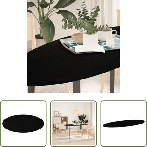 vidaXL Tavolo da bar -  Piano Tavolo Marrone Scuro 140x60x2 cm in Rovere Massello Ovale