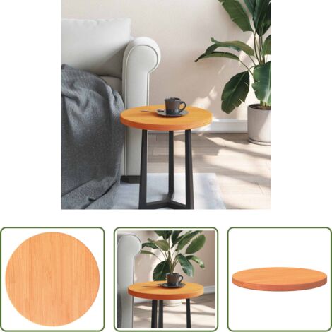 vidaXL Tavolo da bar -  Piano Tavolo Rotondo Marrone Cera Ø40x2,5cm Legno Massello Pino